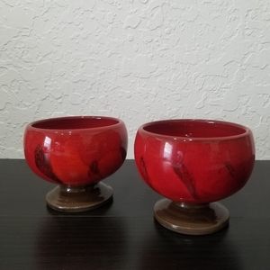 Mid Century Red Candle Votives